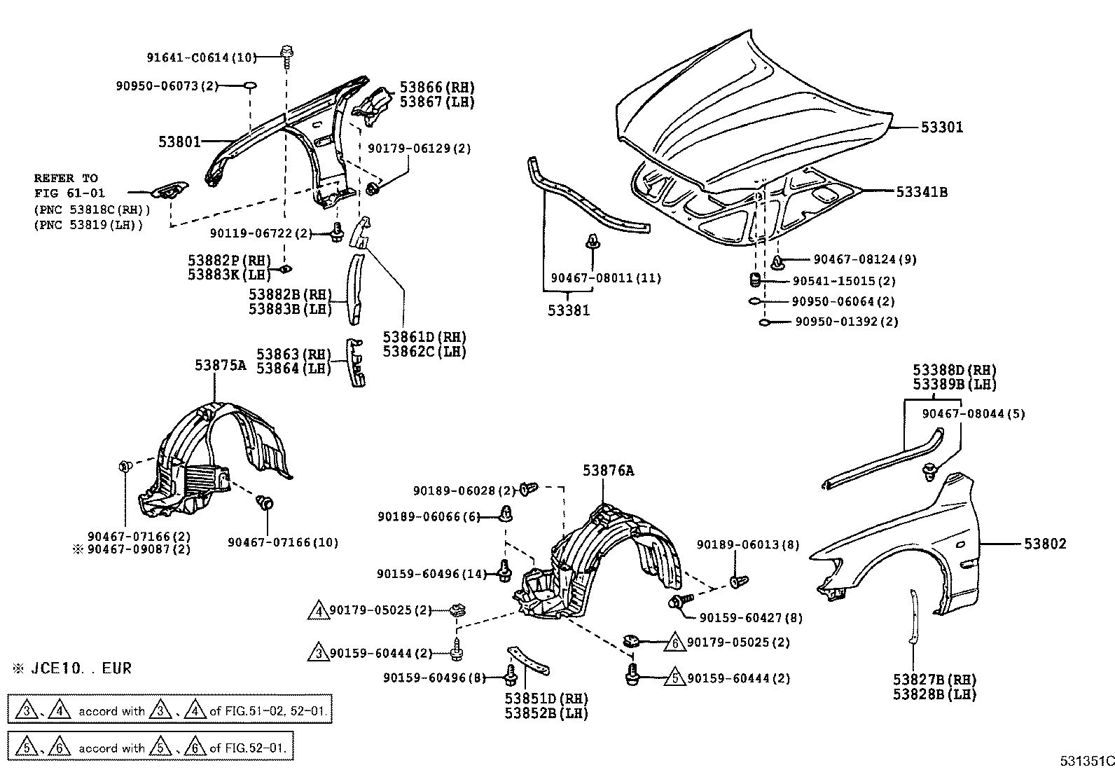 53802-53010 FENDER SUB-ASSY, FRONT LH product image