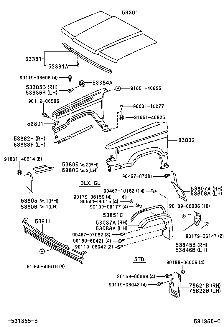 53802-0B110 FENDER SUB-ASSY, FRONT LH product image