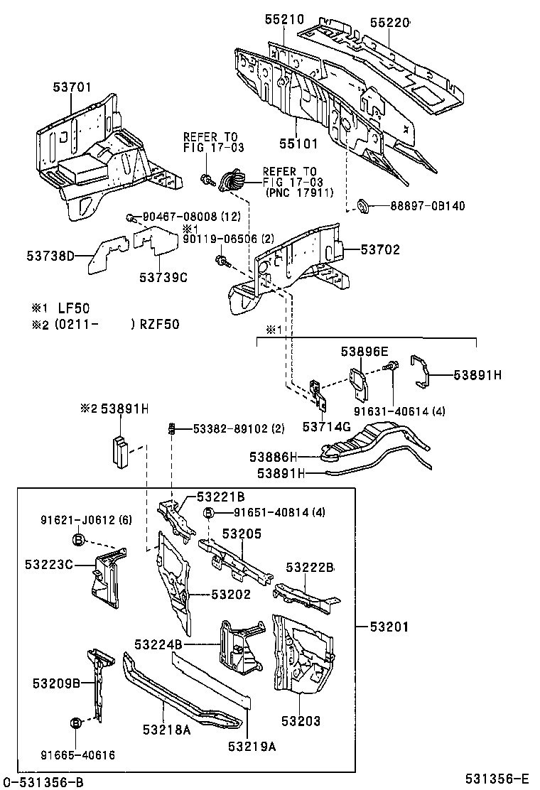 53702-0B080 APRON SUB-ASSY, FRONT FENDER, LH product image