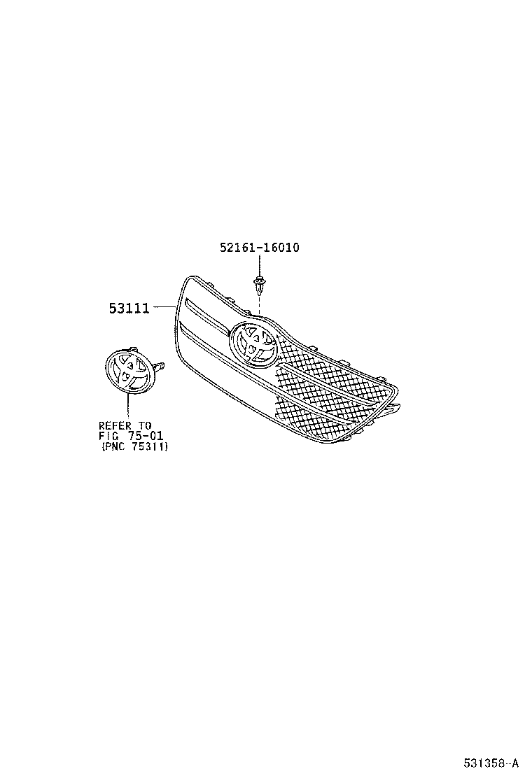 53111-13290 GRILLE, RADIATOR product image
