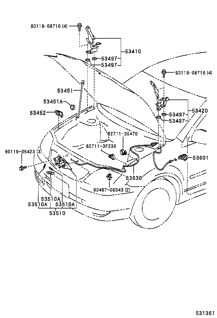 90080-50258 SPRING, TENSION(FOR HOOD LOCK) product image