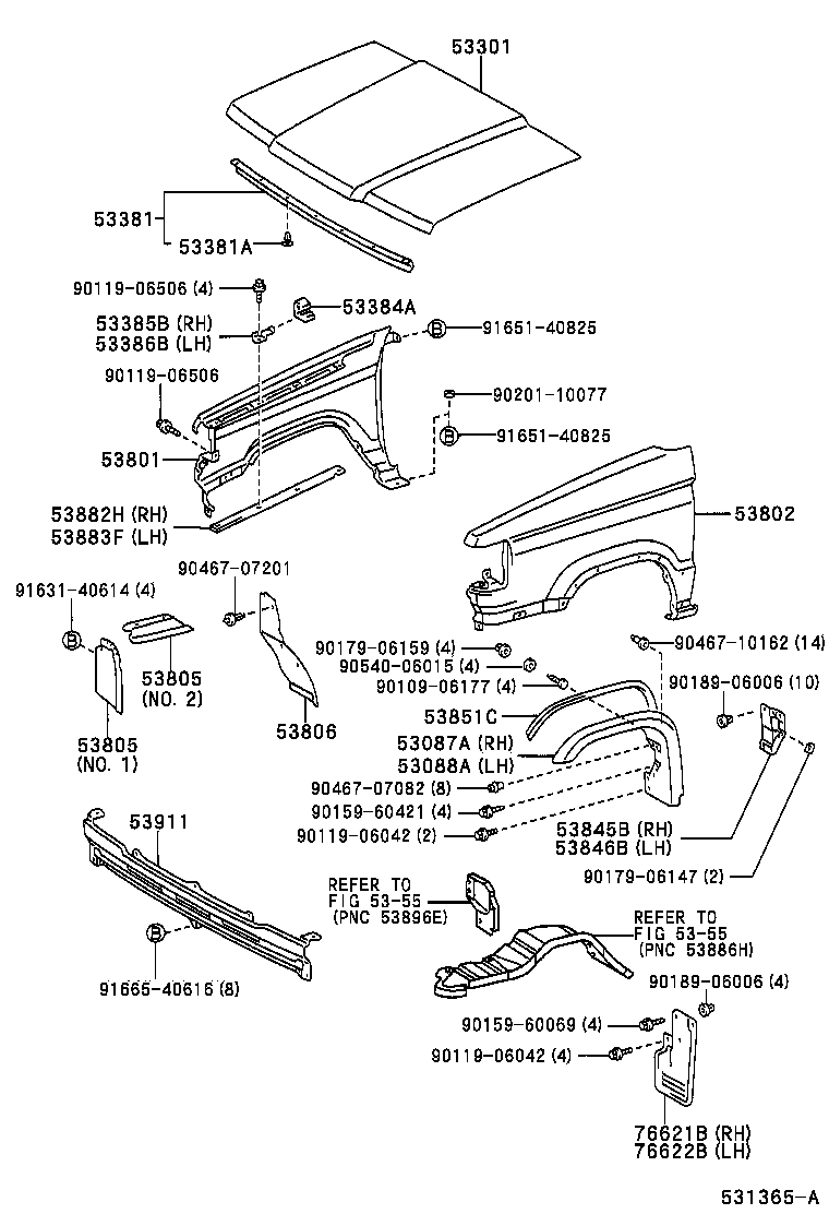 53802-0B110 FENDER SUB-ASSY, FRONT LH product image