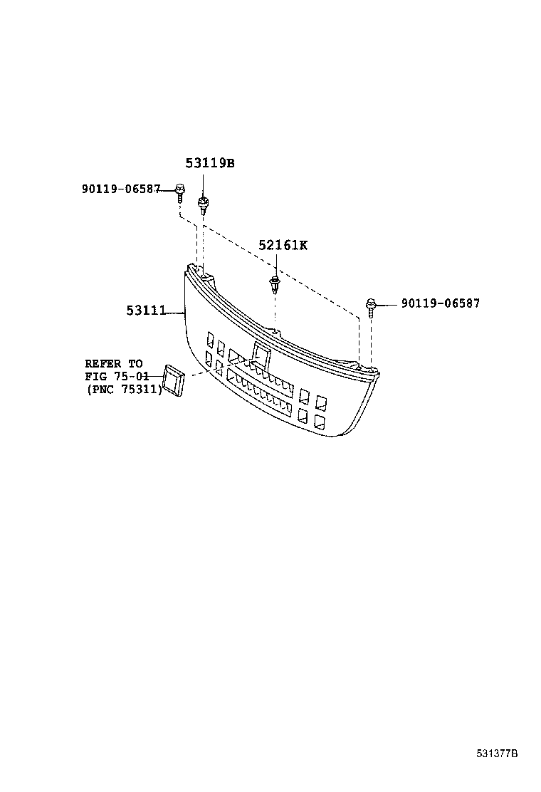53111-52220 GRILLE, RADIATOR product image