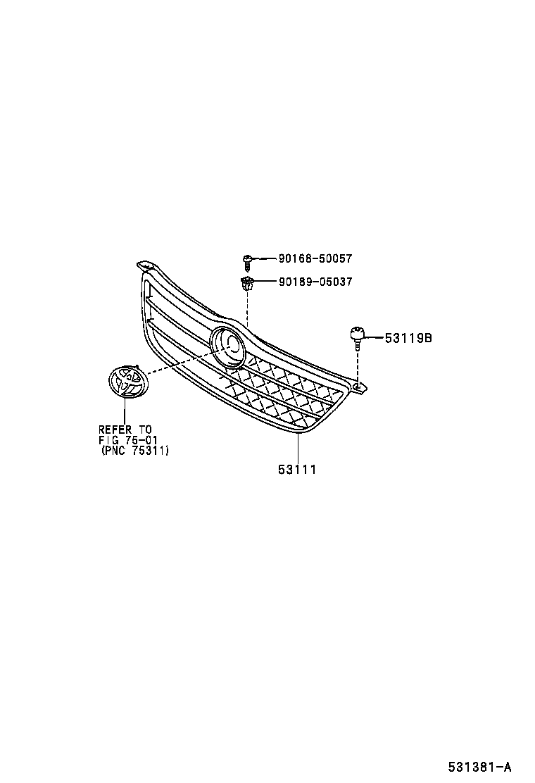 53111-12A50 GRILLE, RADIATOR product image