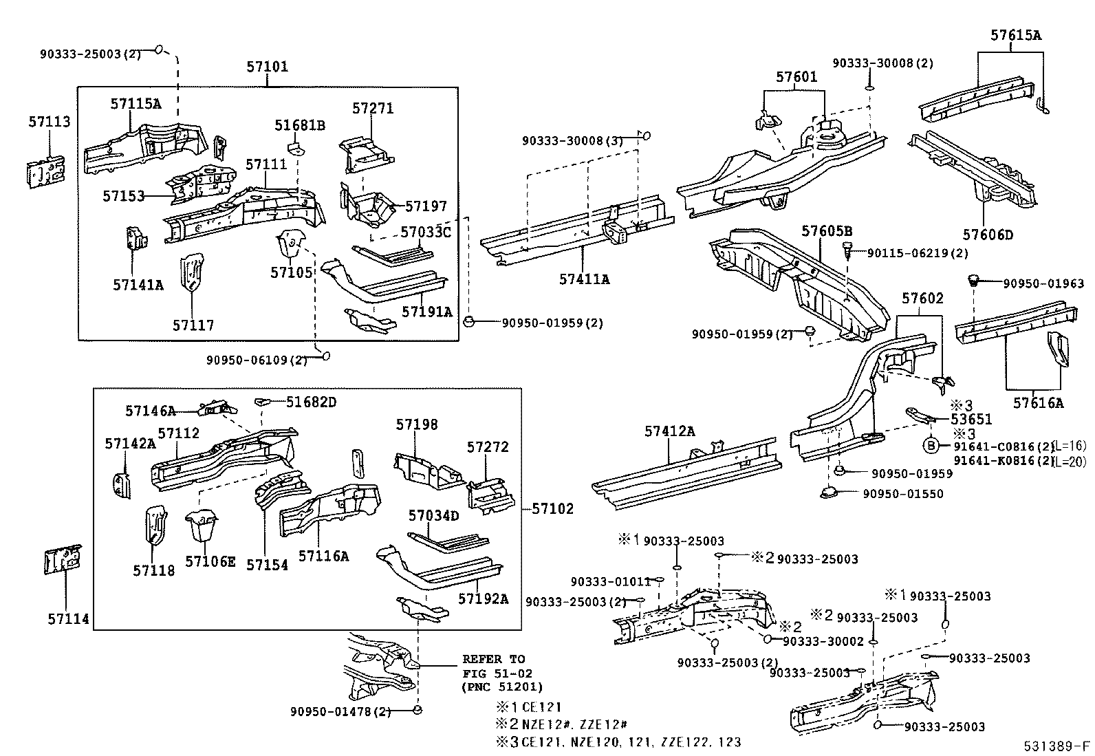 57615-12906 MEMBER, REAR FLOOR SIDE, REAR RH product image