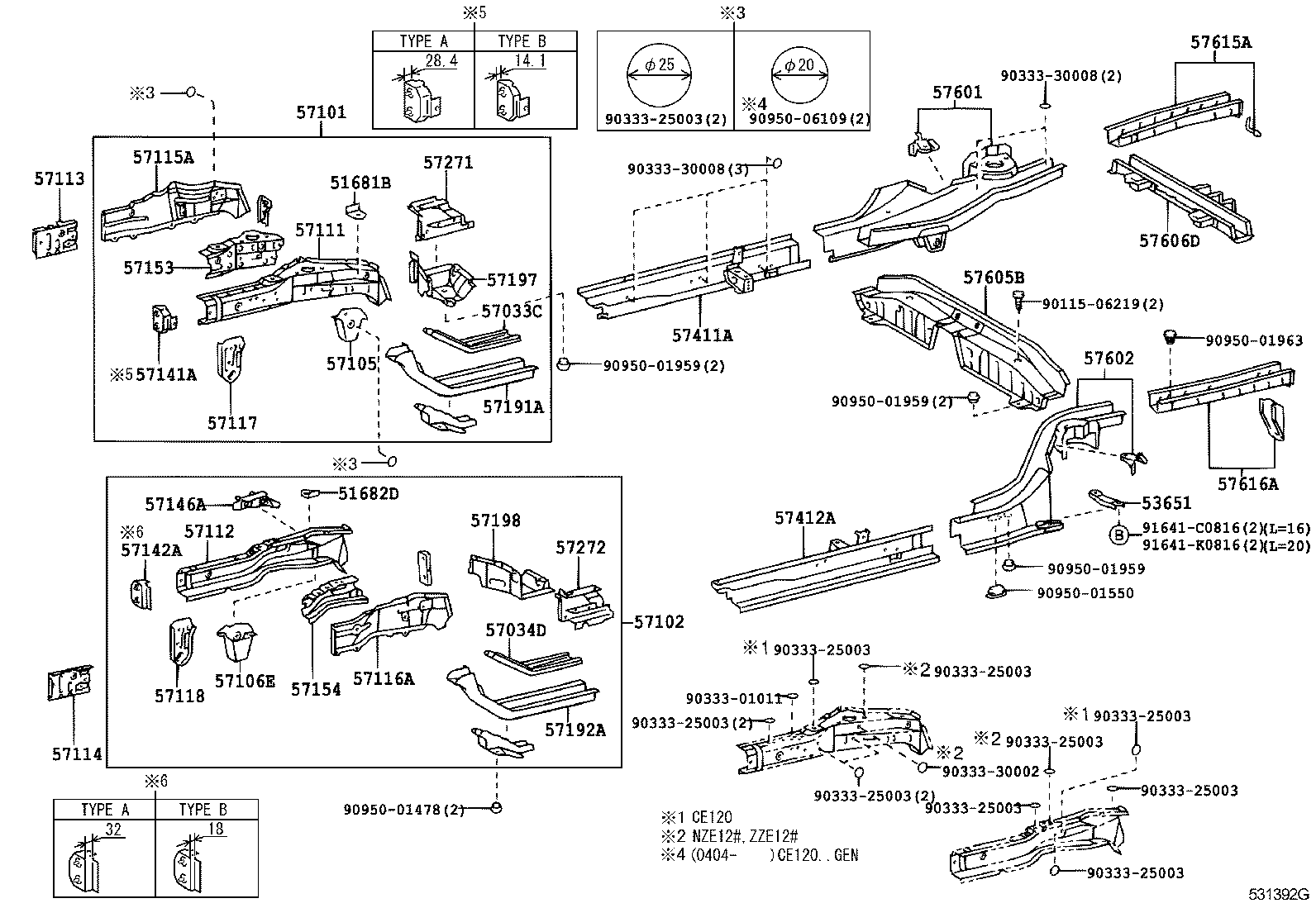 57034-13010 REINFORCE SUB-ASSY, FRONT SIDE MENBER, NO.3 LH product image