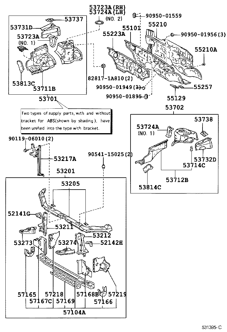 53702-1A080 APRON SUB-ASSY, FRONT FENDER, LH product image