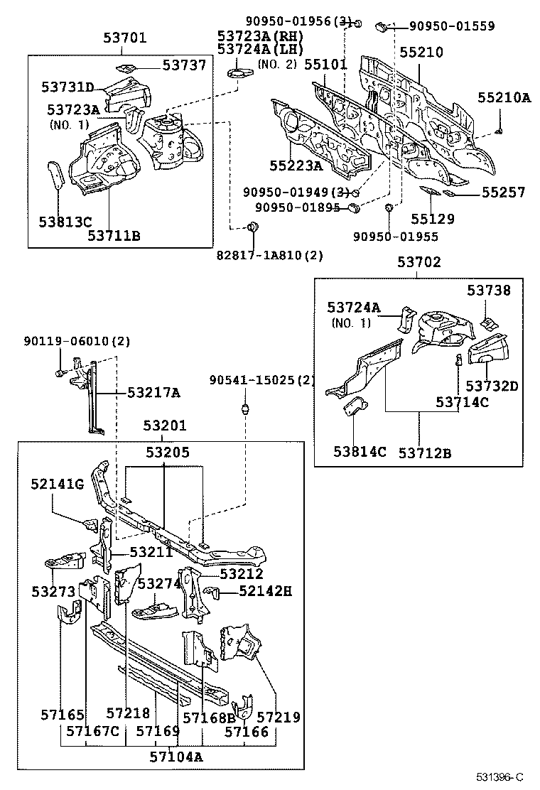 53702-1A080 APRON SUB-ASSY, FRONT FENDER, LH product image