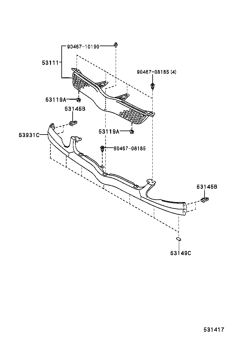 53111-52050 GRILLE, RADIATOR product image
