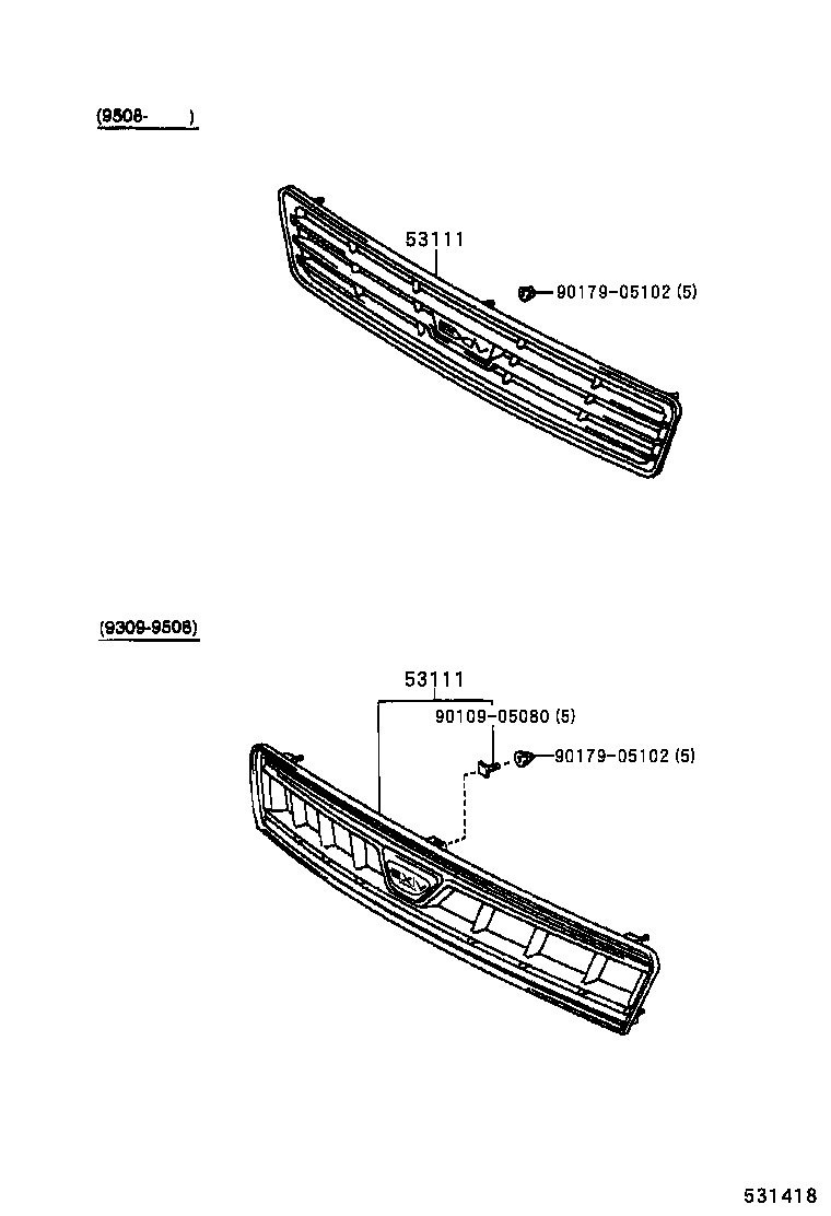 53101-20520 GRILLE, RADIATOR product image