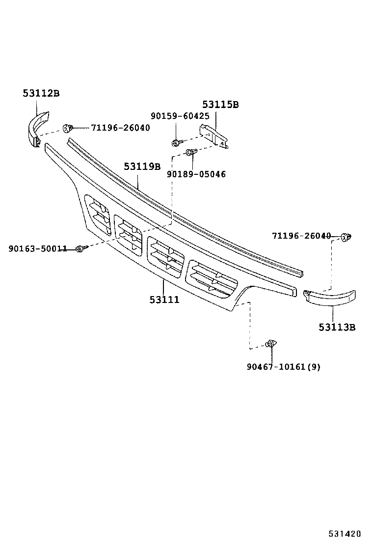53111-37700 GRILLE, RADIATOR product image