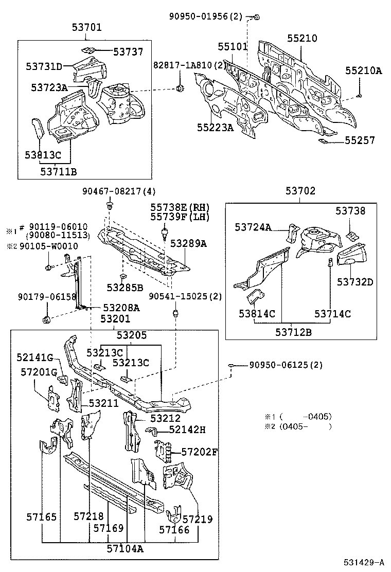 53702-02040 APRON SUB-ASSY, FRONT FENDER, LH product image