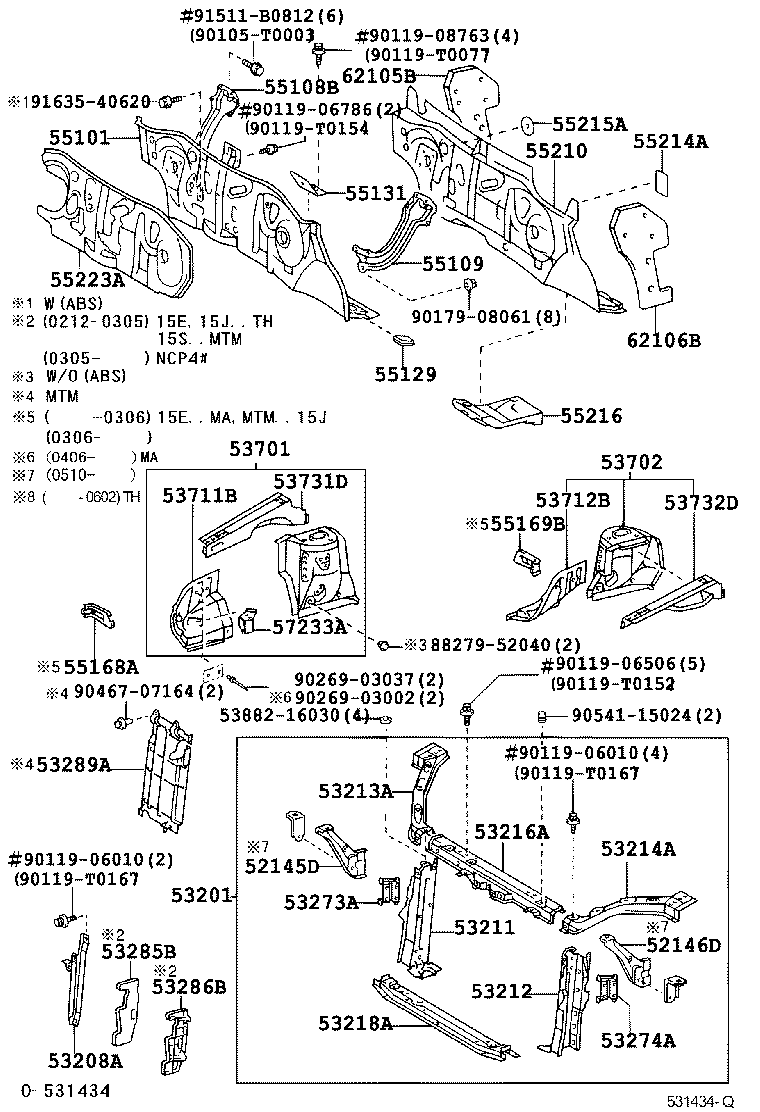 53702-0D030 APRON SUB-ASSY, FRONT FENDER, LH product image