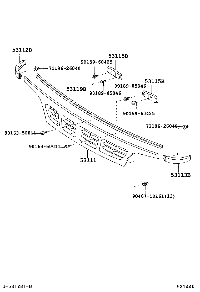 53111-37730 GRILLE, RADIATOR product image