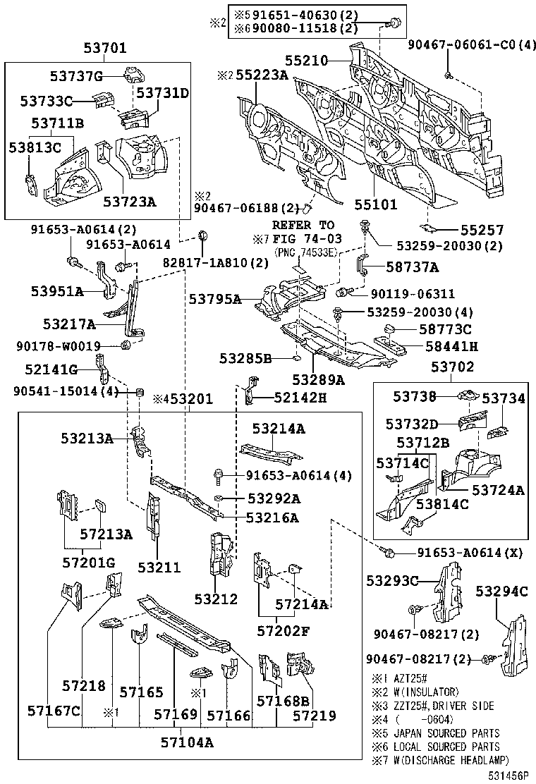 53701-05070 APRON SUB-ASSY, FRONT FENDER, RH product image