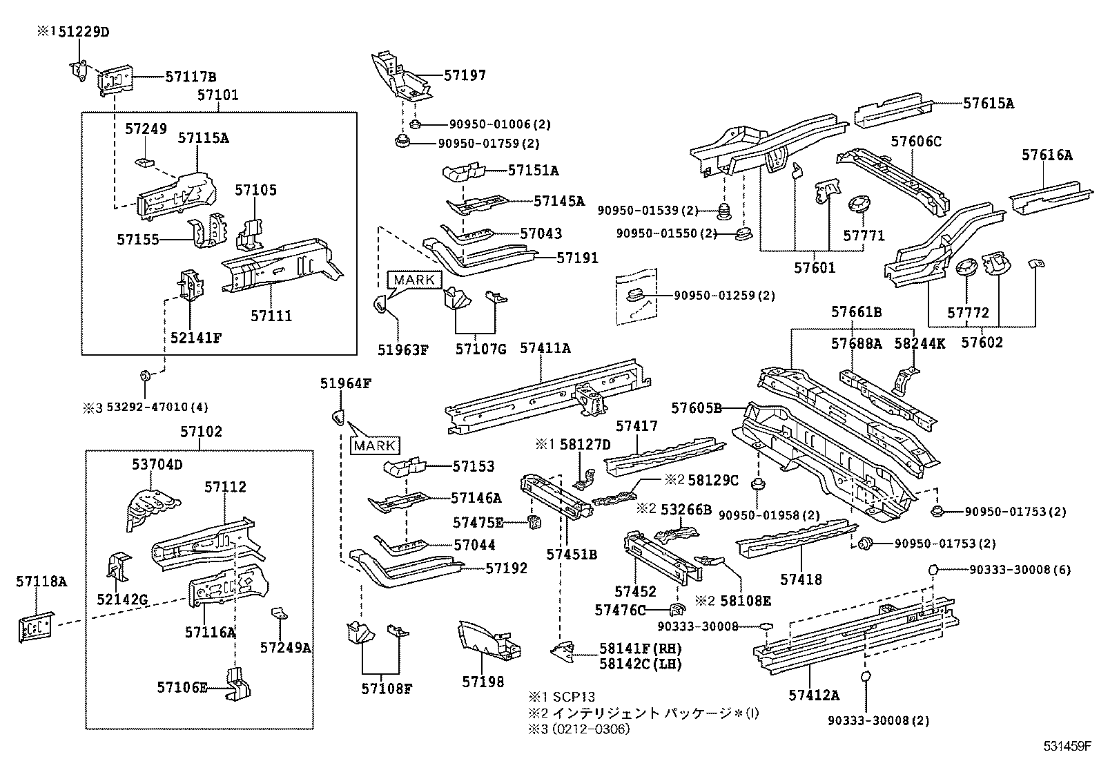 57451-52020 MEMBER, FRONT FLOOR CROSS, RH product image