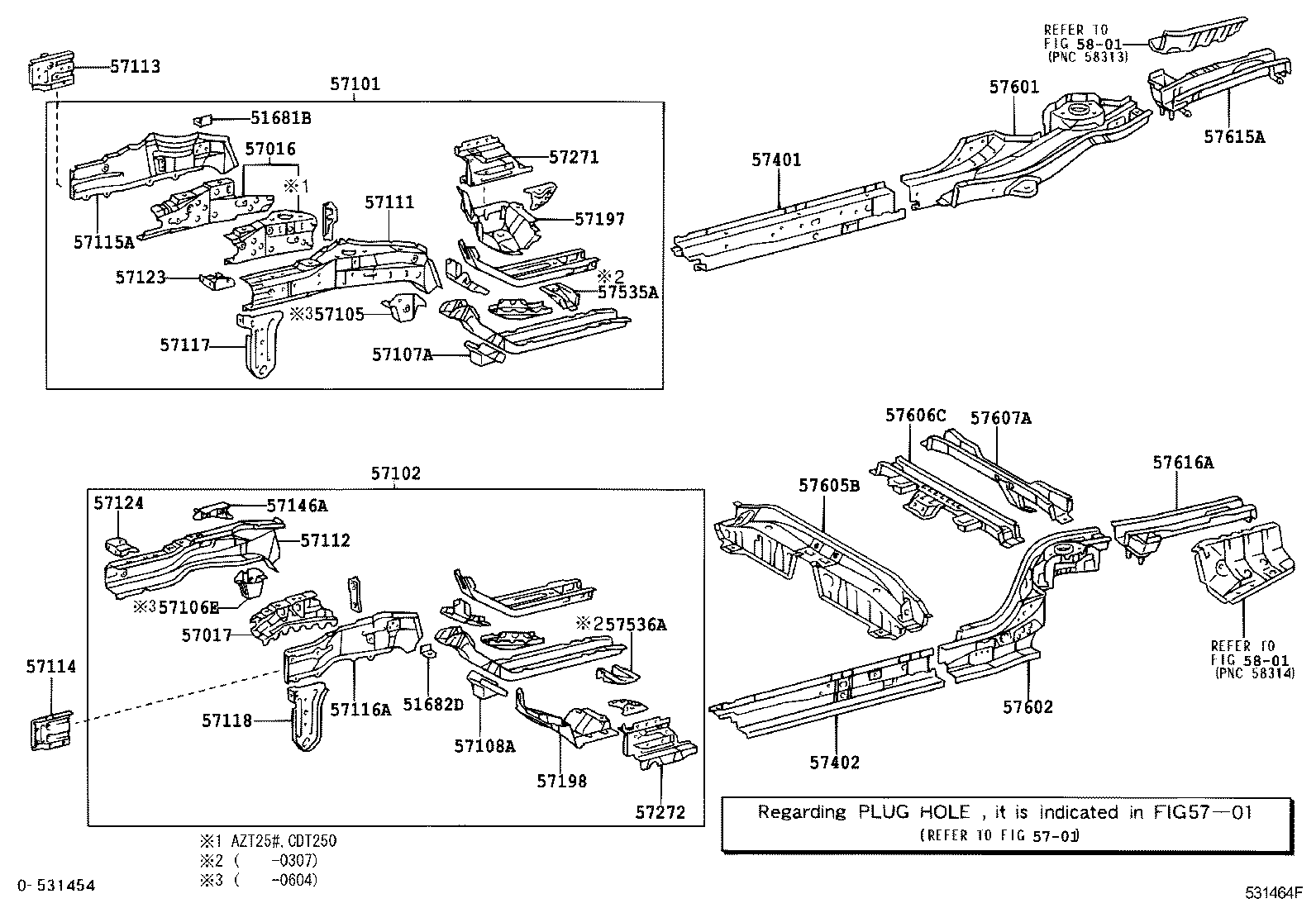 57402-05050 MEMBER SUB-ASSY, MAIN FLOOR SIDE, LH product image