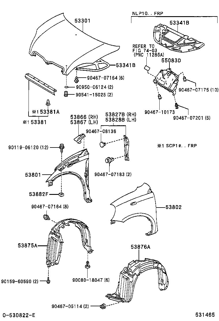 53828-0D010 PROTECTOR, FRONT FENDER SIDE PANEL, LH product image