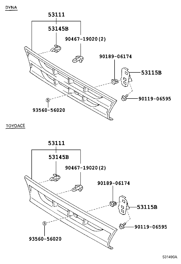 53101-37010-B0 GRILLE, RADIATOR product image