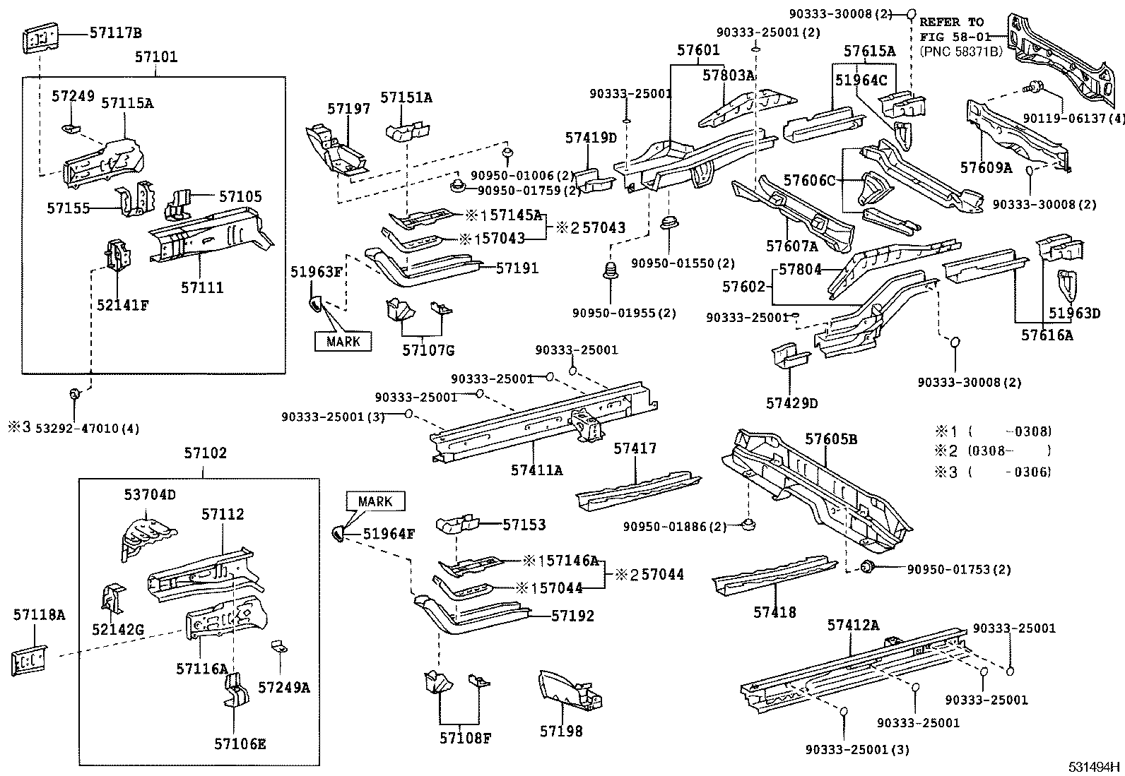 57402-52041 MEMBER, FLOOR SIDE, INNER LH product image