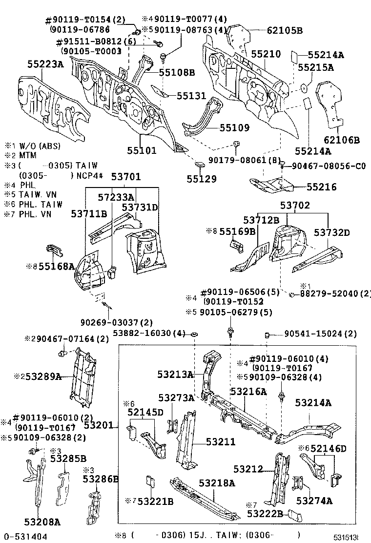 53702-0D030 APRON SUB-ASSY, FRONT FENDER, LH product image