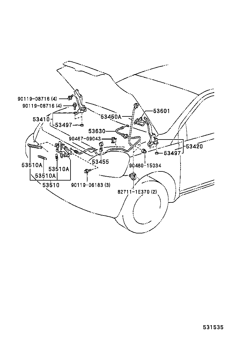 53510-52270 LOCK ASSY, HOOD product image