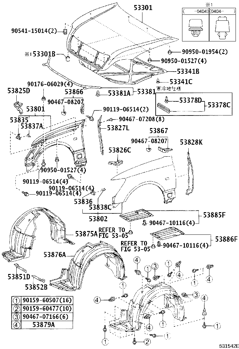 53802-50120 FENDER SUB-ASSY, FRONT LH product image