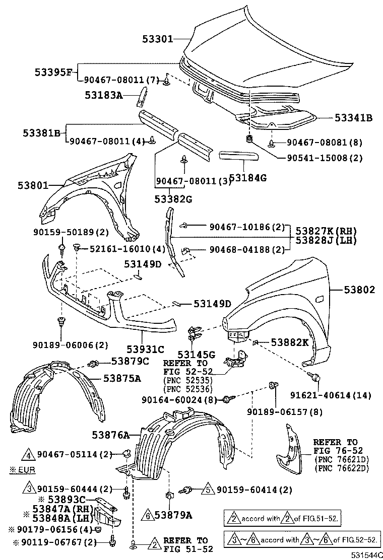 53811-42150 FENDER SUB-ASSY, FRONT RH product image