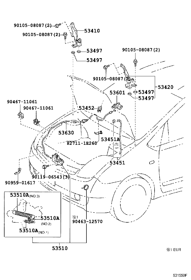 53510-47080 LOCK ASSY, HOOD product image