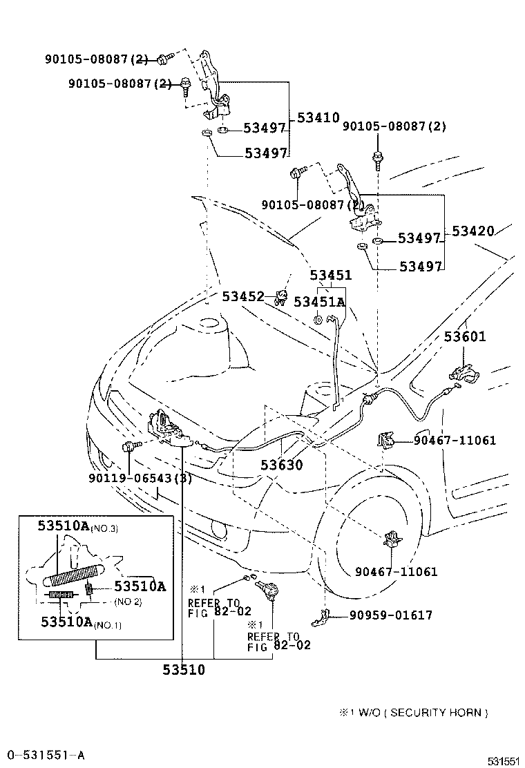 53510-47080 LOCK ASSY, HOOD product image