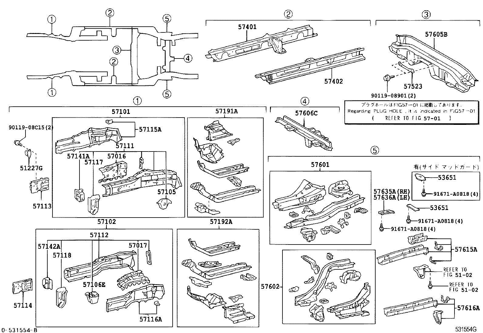 57615-47902 MEMBER, REAR FLOOR SIDE, REAR RH product image