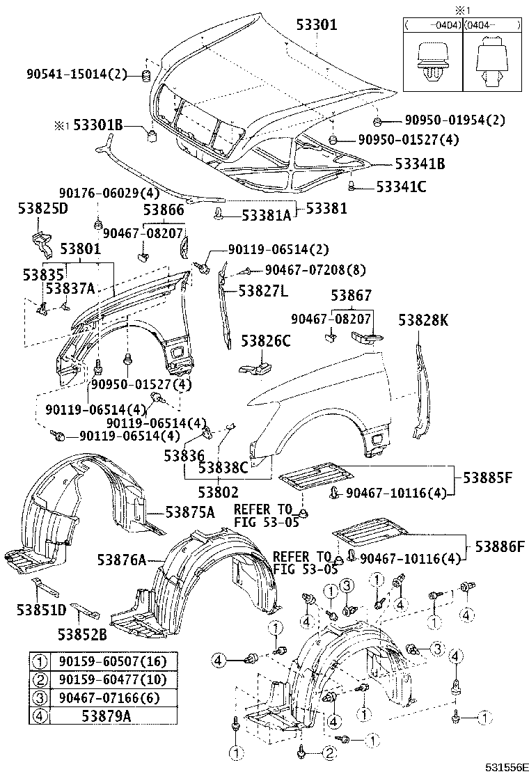 53823-50010 PROTECTOR, FRONT SIDE PANEL, NO.2 RH product image
