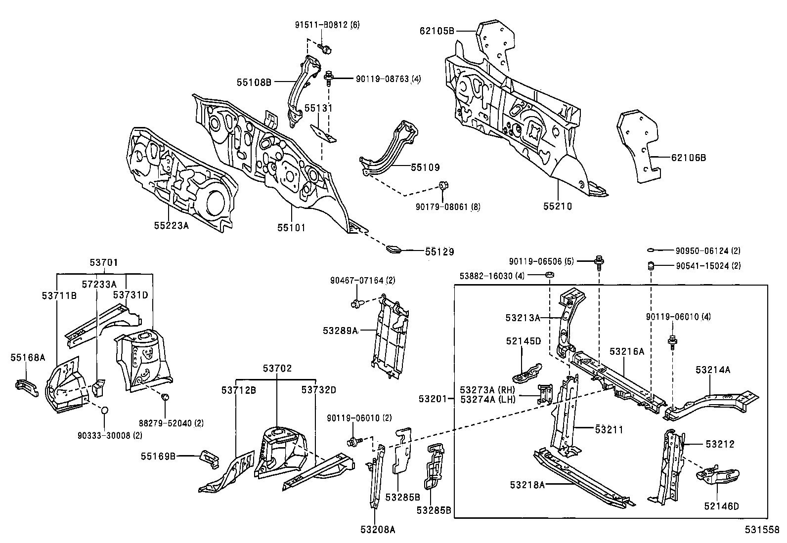 53285-52150 SEAL, RADIATOR SIDE AIR, NO.1 product image