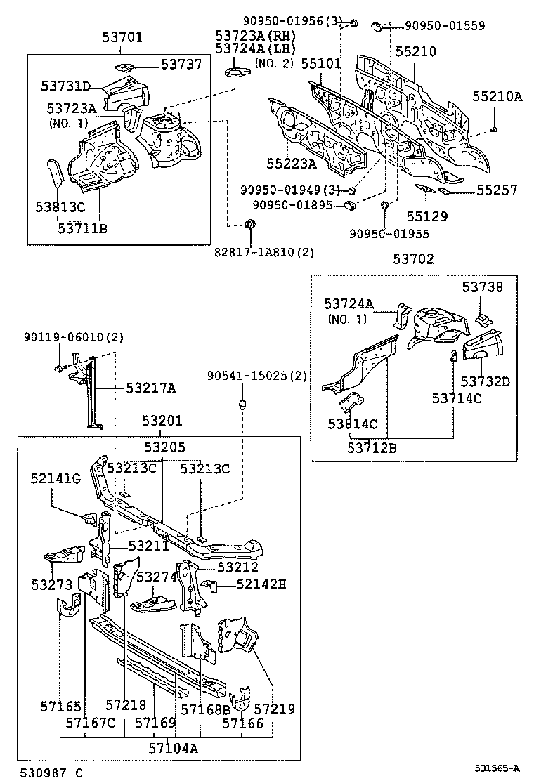 53702-1A080 APRON SUB-ASSY, FRONT FENDER, LH product image