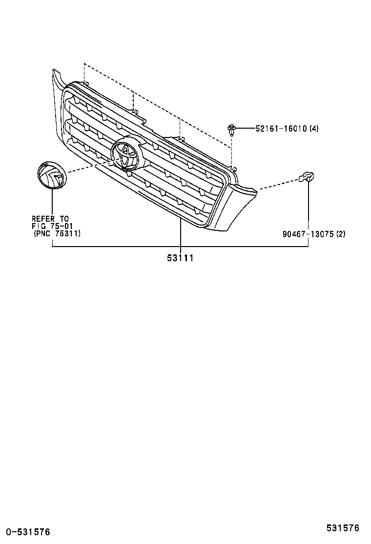 53101-48050-B2 GRILLE, RADIATOR product image