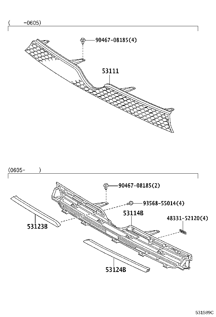 53111-52260 GRILLE, RADIATOR product image