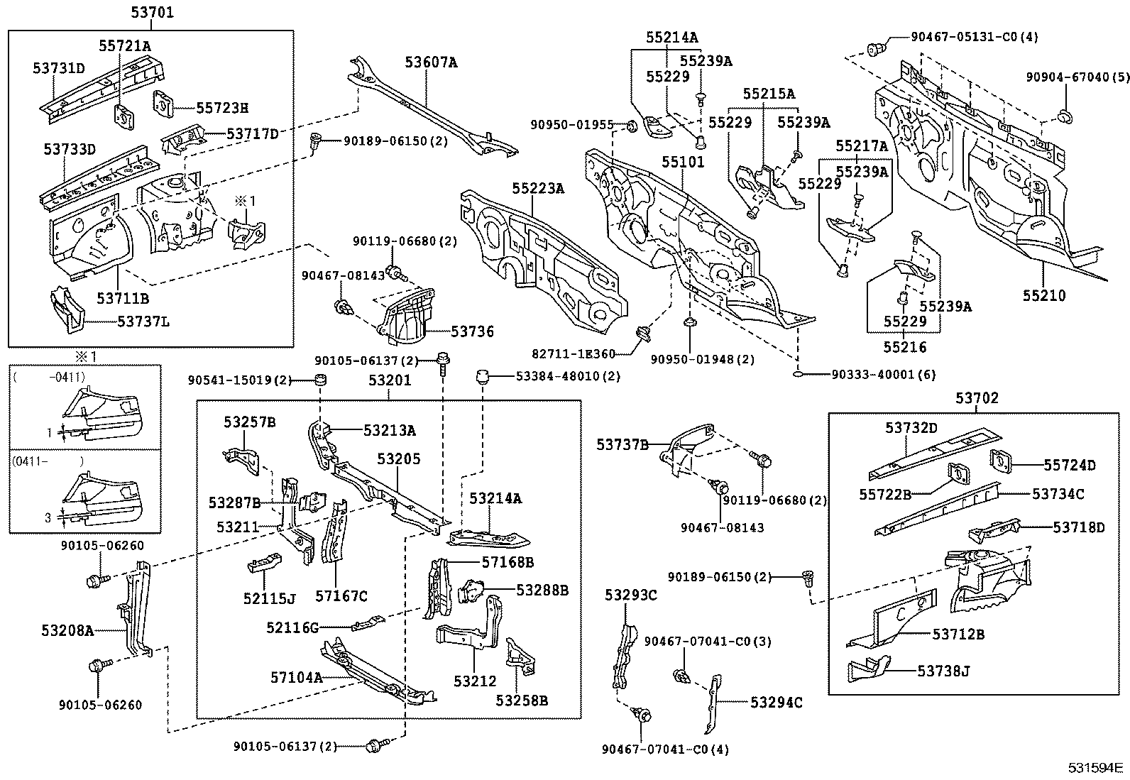 53701-48021 APRON SUB-ASSY, FRONT FENDER, RH product image