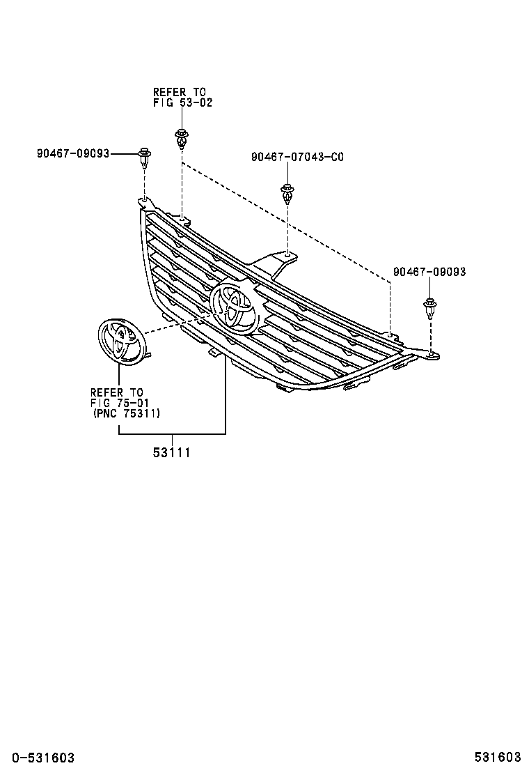 53100-YF040 GRILLE, RADIATOR product image