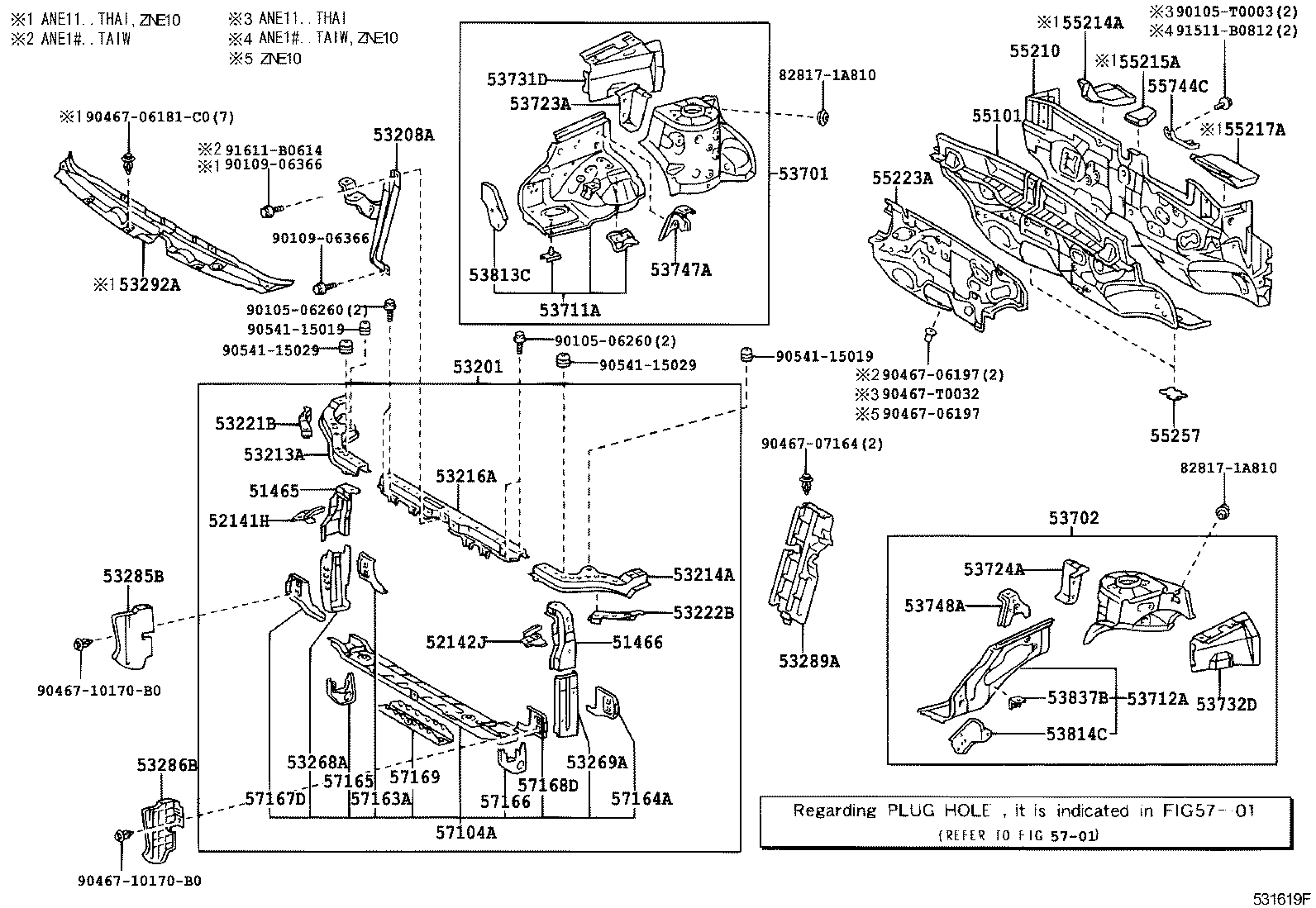 53701-68010 APRON SUB-ASSY, FRONT FENDER, RH product image