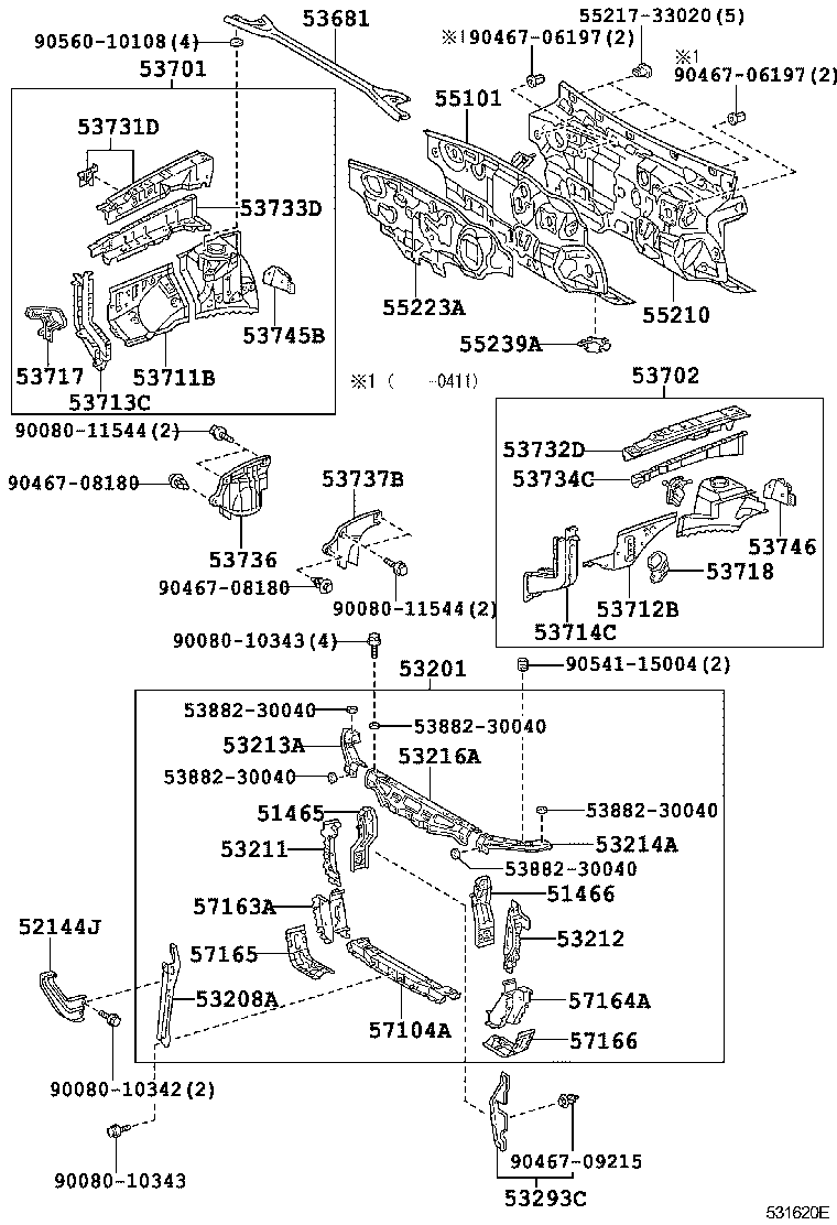 Toyota 53733-06040 MEMBER, FRONT APRON TO COWL SIDE, LOWER FRONT RH