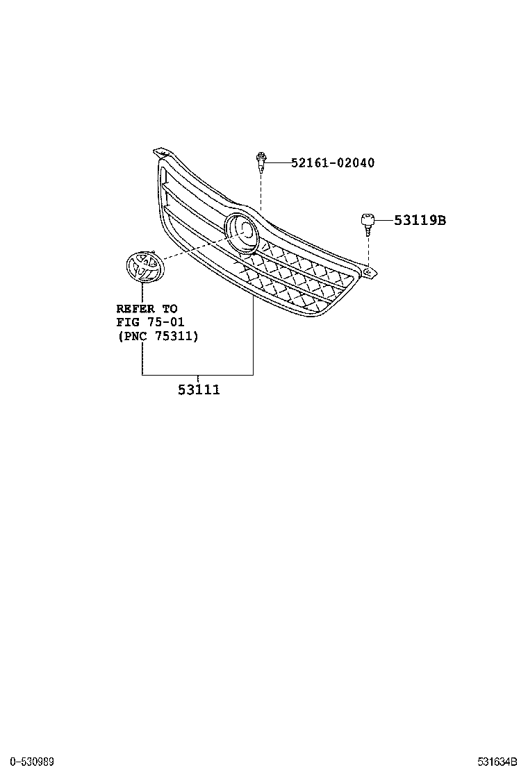 53101-YK020 GRILLE, RADIATOR product image