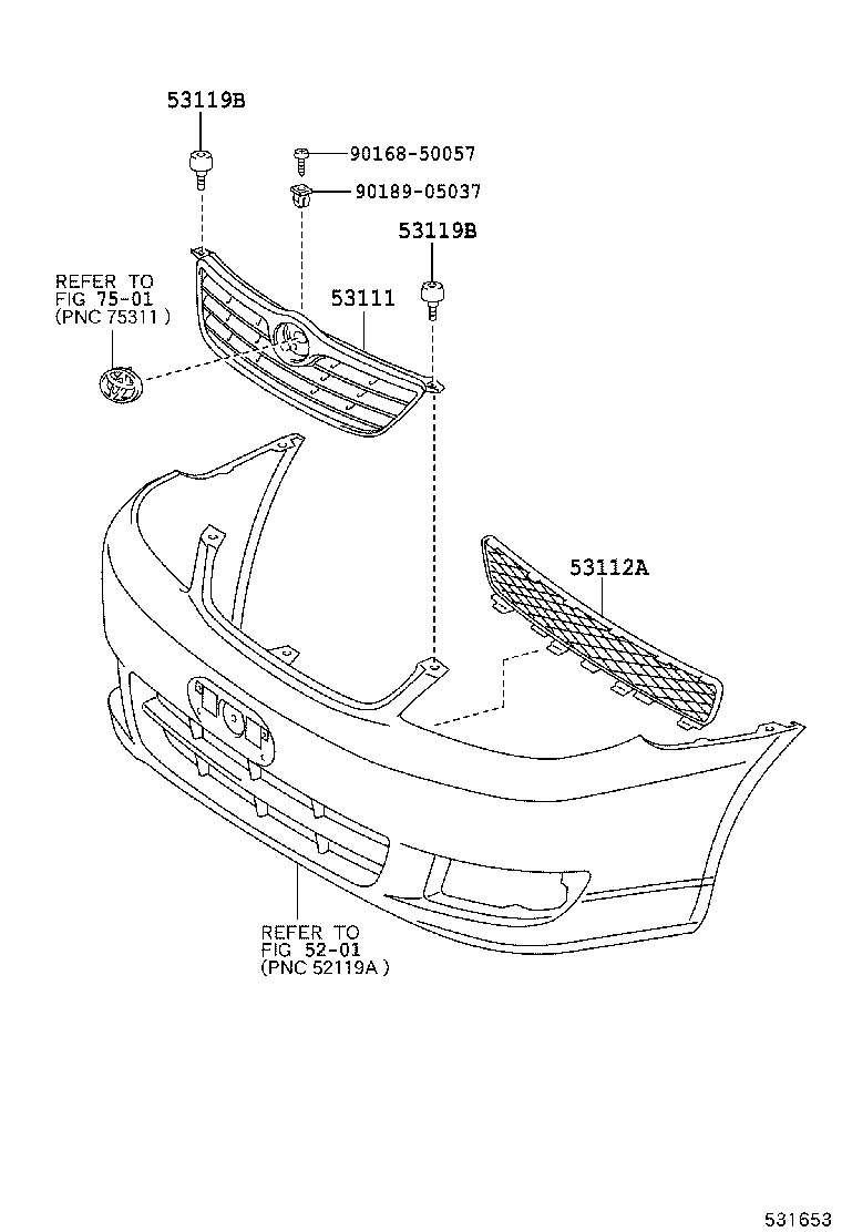 53111-12A50 GRILLE, RADIATOR product image