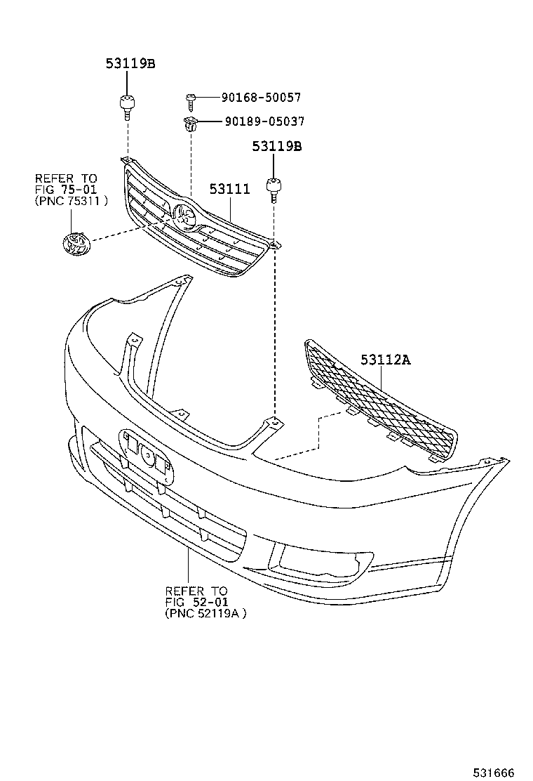 53119-12150 PROTECTOR, RADIATOR GRILLE product image