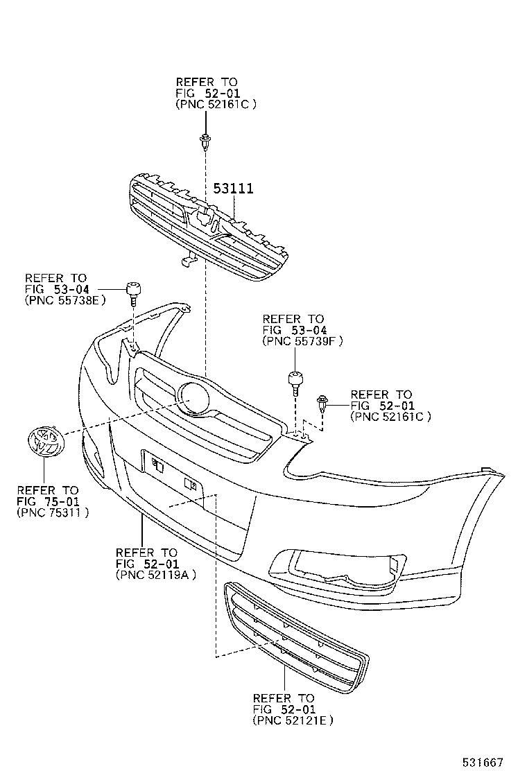 53111-13290 GRILLE, RADIATOR product image