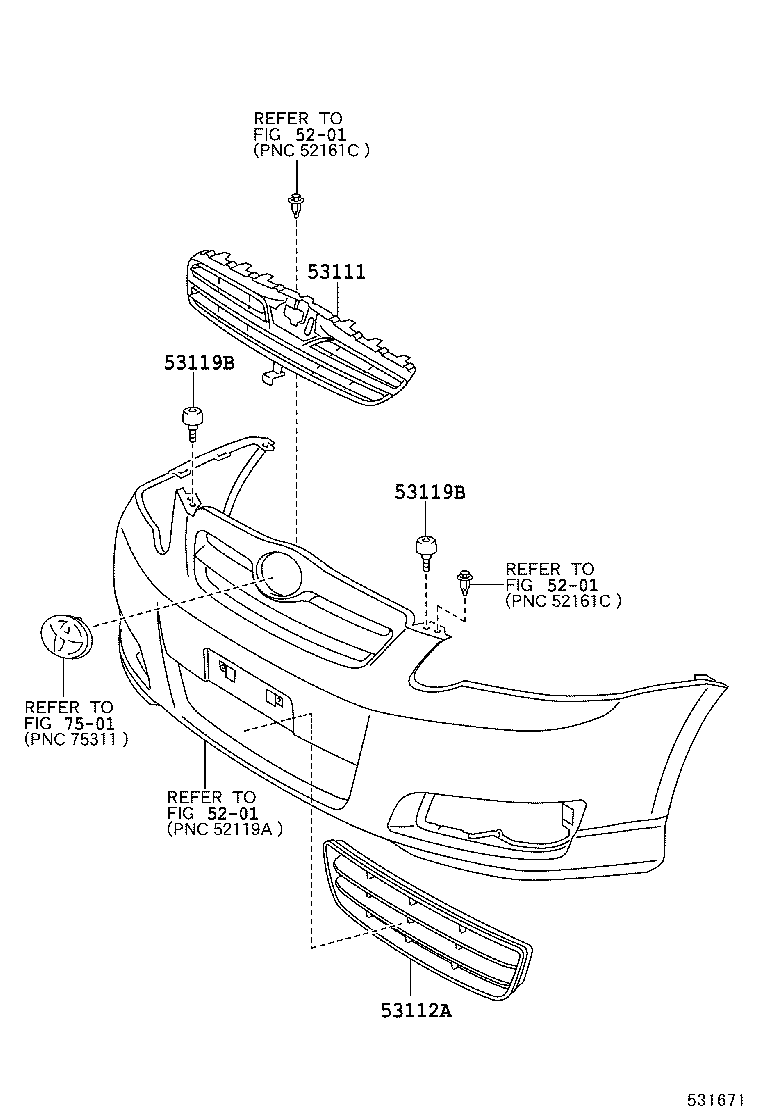 53111-13200 GRILLE, RADIATOR product image
