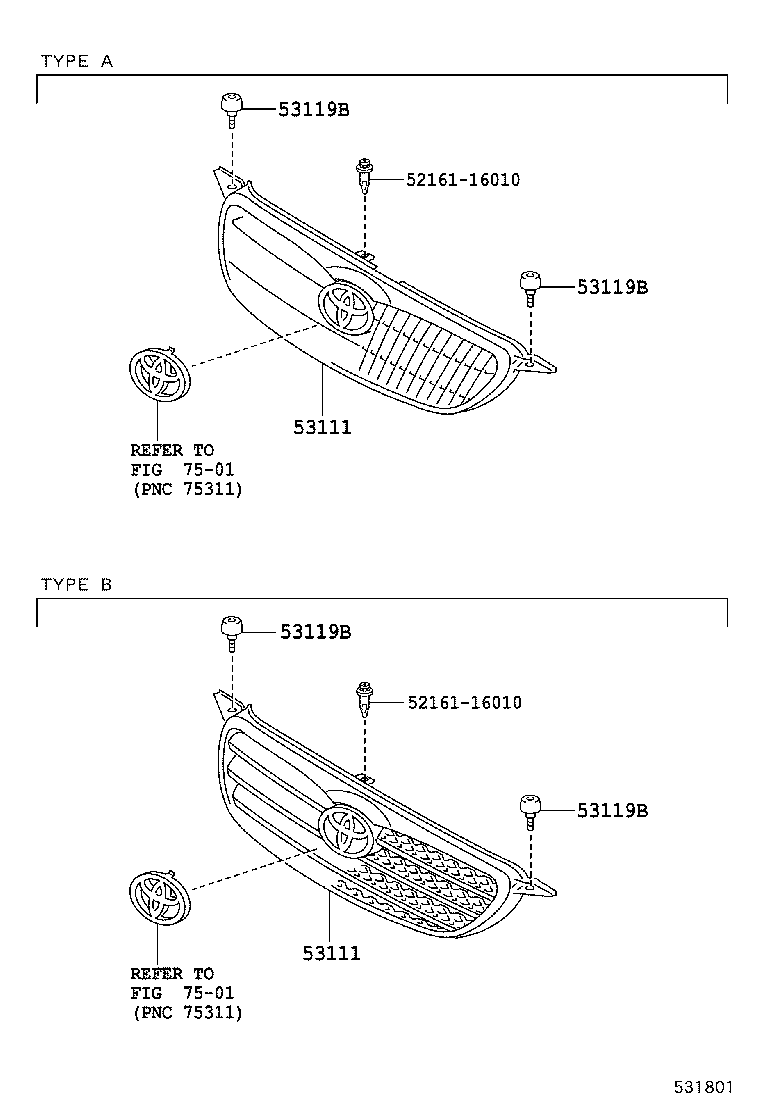53100-02040 GRILLE, RADIATOR product image