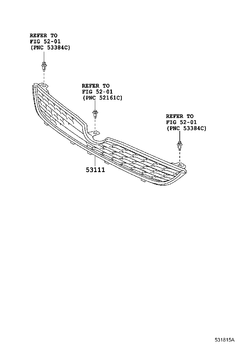 53111-0M050 GRILLE, RADIATOR product image