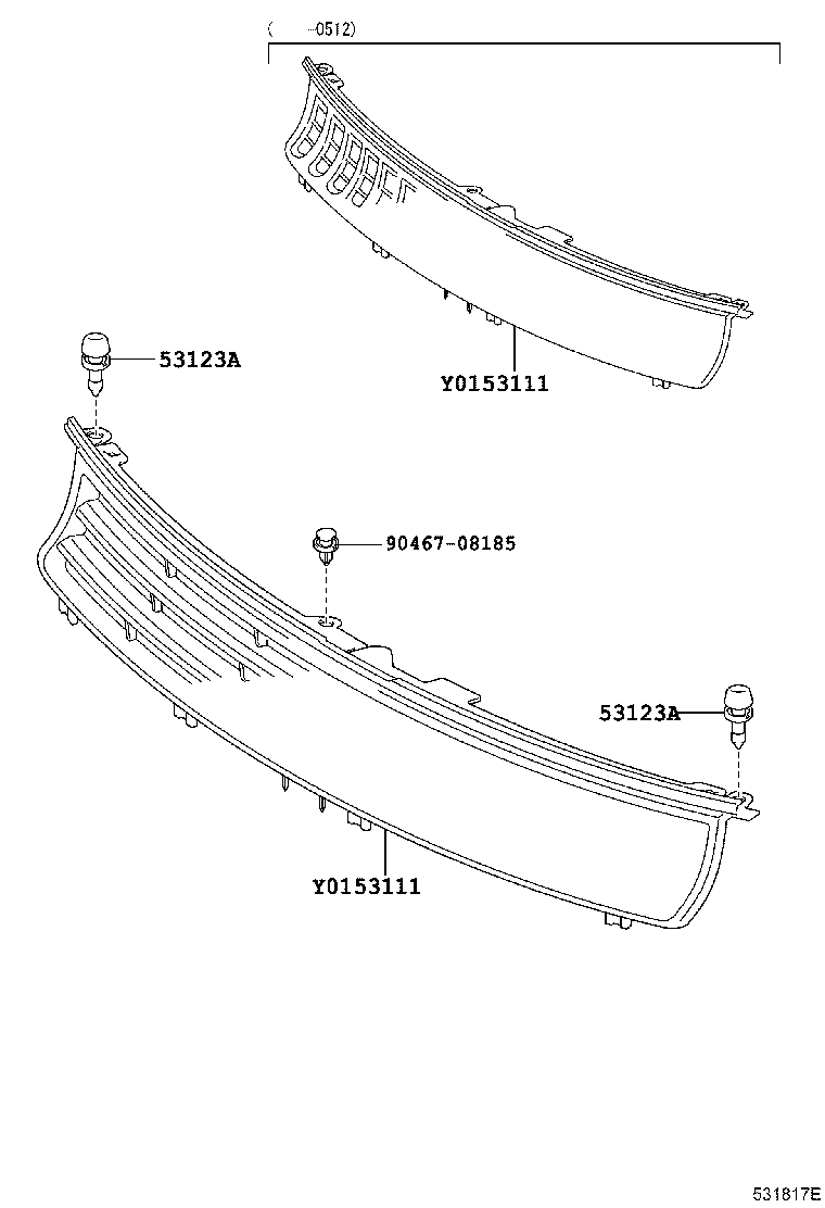 53100-52011-F0 GRILLE, RADIATOR product image