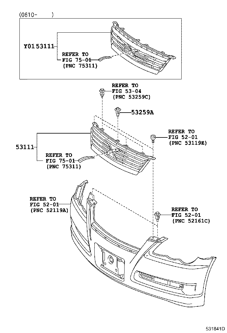 53101-22650 GRILLE, RADIATOR product image