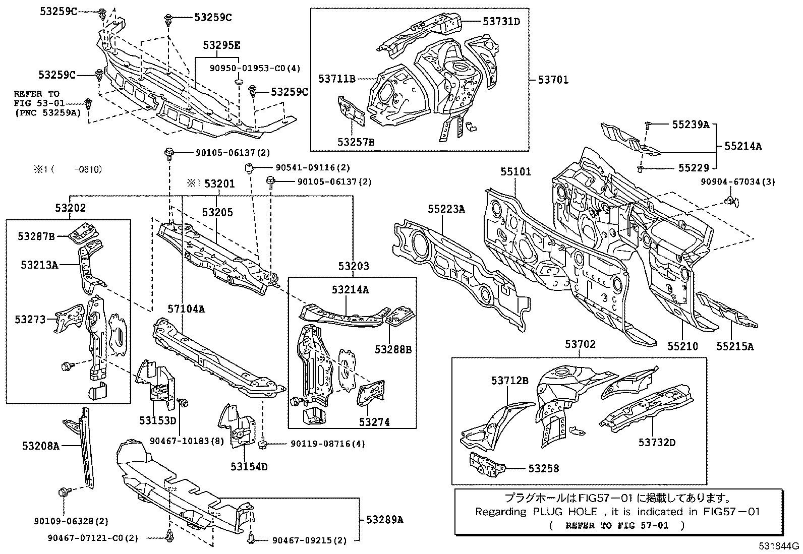 53702-22730 APRON SUB-ASSY, FRONT FENDER, LH product image